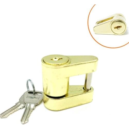 RV 1/4" Small Trailer Coupler Lock Outdoor Lockstitch Safe And Firm Brass Knit With Two Keys
