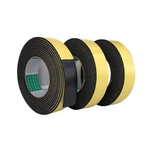 Strong adhesion EVA black sponge foam rubber tape anti-collision seal strip 1, 2, 3mm thick