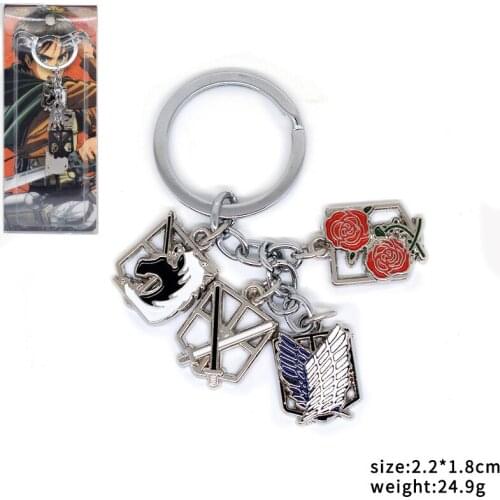 Japanese Anime Attack on Titan Levi Action Figure Metal Keychain Pocket Toys With Retail Box
