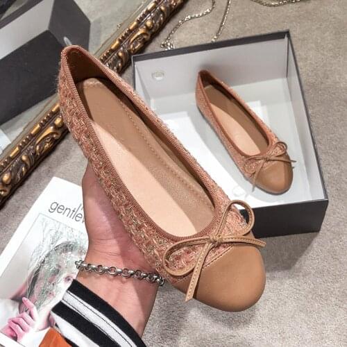 Flats Shoes Women Comfort Loafers Ballerina Shoes Women Casual Korean Style Luxury Shoes Women Designers Slip On Big Size 44