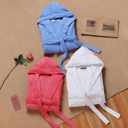 Womens Hooded Bathrobe Thick Soft Towel Fleece Warm Long Bathrobe Kimono Sleepwear Nightgown Winter Spa Robe With Pocket