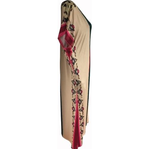 New arrivals green red green striped print loose dress sexy design ankara style elastic dashiki dress