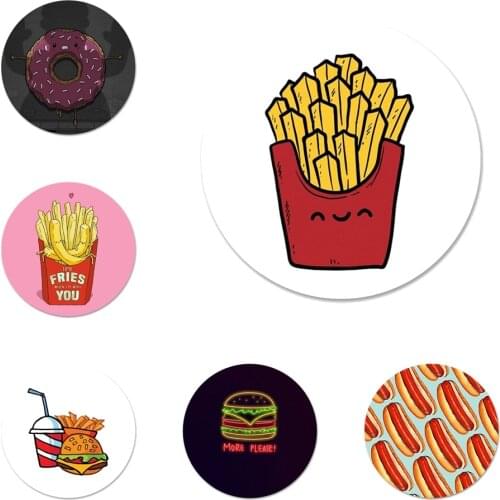 Pizza French fries Doughnut Icons Pins Badge Decoration Brooches Metal Badges For Backpack Decoration