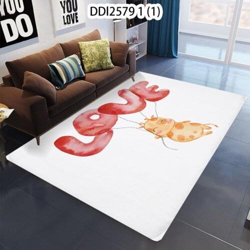 1 Pcs Letter Love Pattern Non-Slip Cartoon Animal Print Carpet Door Mat Kitchen Living Room Rug Mat Carpet Mat For Hallway Tapis