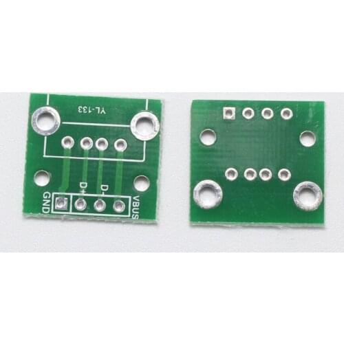10pcs PCB board for DIY USB 2.0 Female Socket to DIP 4P Adapter Connector 2.54mm Welded PCB Converter Pinboard