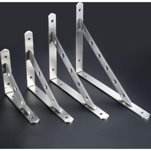 2Pcs Stainless Steel Wall Shelf Brackets Triangle Bracket 8/10/12/14 Inch Shelf Support Corner Brace Joint Right Angle Brackets