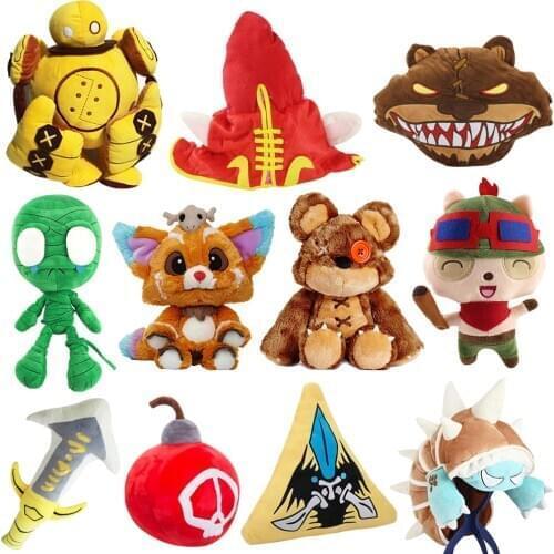 25-45cm League Poro Teemo Ziggs Gnar Annies Bear Robot Blitzcrank ETHAFOAM Amumu Rammus Hat Cosplay Plush Toys Doll kids gifts