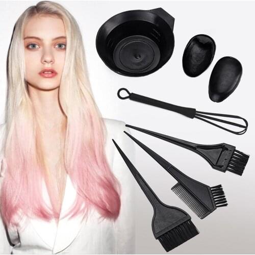 6PCS Hairdressing Salon Set Hair Color Mixing Kit Hair Dyeing Tint Brush Comb Bowl Whisk Hair Dye DIY Tool Hair Tint