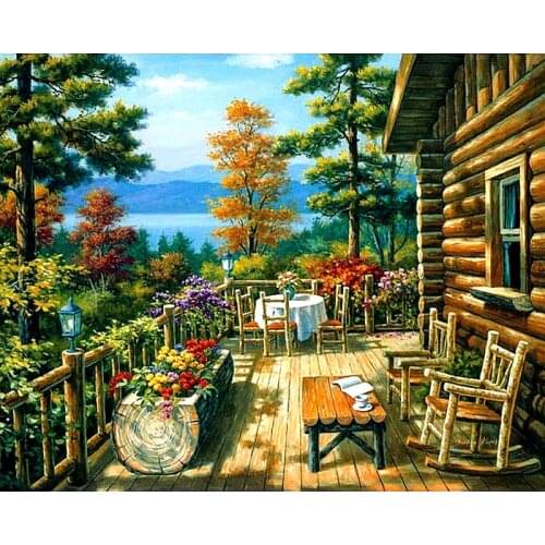 DIY Diamond Painting Landscape Garden Cottage New 5D DCross Stitch Pattern Resin Diamond Embroidery Mosaic Full Drill Decor