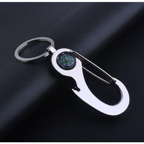 FREE SHIPPING BY DHL 200pcs/lot Wholesale Newest Design Metal Bottle Opener Compass Keyrings with Buckle Custom LOGO