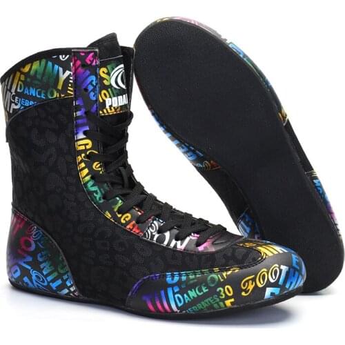 Superstar Boxing Shoes Men Black Wrestling Shoes for Unisex Breathable Boxing Boots for Mens Anti Slip Big Boy Wrestling Sneaker