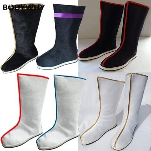 Costume Shoes Boots Mens Cloth Boots Male Chinese Clothing Classical Ancient Costume Shoe Antique Style Guan Xue-Style