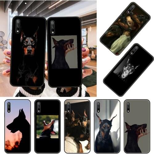 Phone Case For Huawei Honor 9X 9 9A 10 20 8X 8A 8S 7X 7A i 6A Pro Play Lite Black Cover Funda Trend Prime Silicone Doberman dog