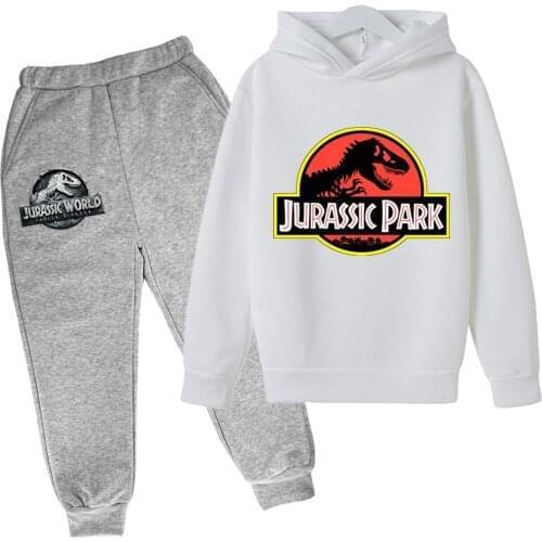 Kids jackets for girls coat for boy cute hoodies sweatshirt baby jurassic park Tracksuit Sweatshirt+pants Pullover Suit Casual