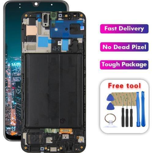 For Samsung Galaxy A50 A505 lcd A505DS A505F A505FD A505A lcd Display Touch Screen Digitizer Assembly With Frame