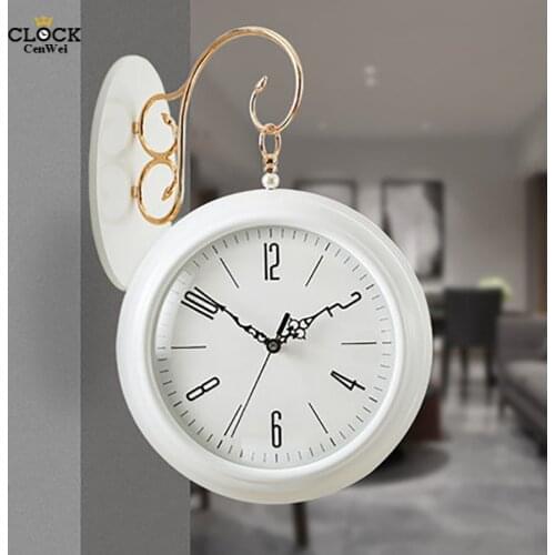 European Double Sided Wall Clock Modern Design Vintage 3D Guess Women Retro Mechanism Silent Relogio Parede Watches Decor 50Q331