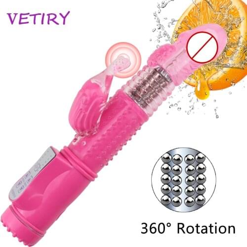 Dildo Vibrator G Spot Sex Toys for Women 10 Speeds Vibration Rotation Clitoris Stimulator Vagina Pussy Massager Dual Motor