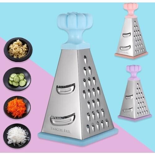 8-inch stainless steel tower-shaped four-sided melon planer household multifunctional vegetable cutter, potato cheese grater
