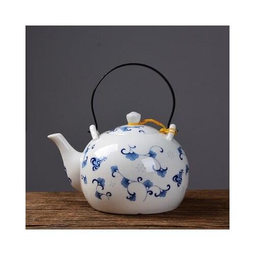 Ceramic teapot 1500ML/1200ML , large capacity, blue and white porcelain, ceramic handmade teapot, glass tea pot, with filter