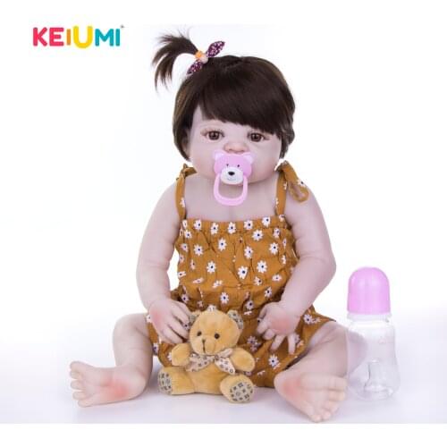 Beautiful Reborn Baby Girl Doll Bathe Full Silicone Vinyl Body 23 inch Realistic Reborn Boneca For Kids Playmates Birthday Gift