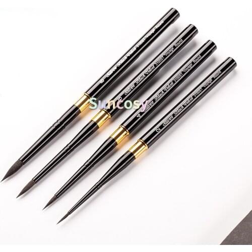 Silver Brush Limited 3100ST6 Black Velvet Voyage Travel Round Paint Brush for Watercolor, Detail and Line Brush, Short Handle