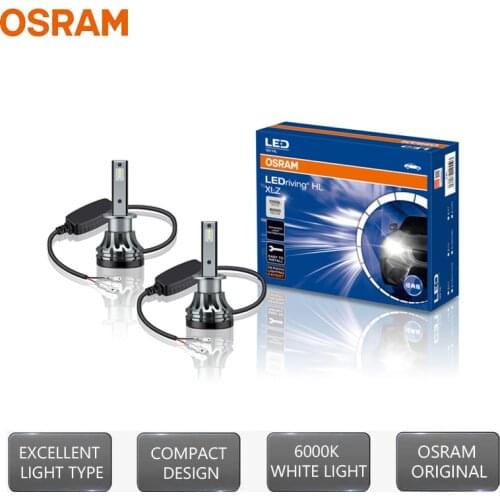 OSRAM LED H1 XLZ CLASSIC 12V 18W 6000K P14.5S Super Bright Headlight Cool White Car Bulb Headlamp +120% More Brightness (2 Pcs)