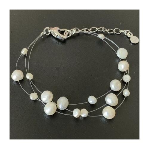 Favorite Natural Freshwater Pearl Bracelet For Women Birthday Party Gift 4-8MM 3 Rows Baroque Handmade Bohemia Fine Jewelry