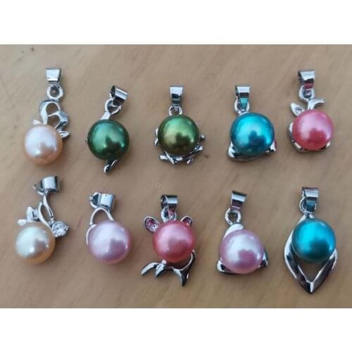Lots 20pcs Mix Bright Colours Genuine Pearl Pendants Party Gifts Wholesale Jewelry