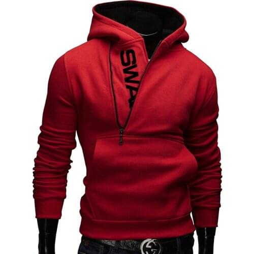 2021 Spring Autumn Hoodies Men Side Zipper Cotton Sweatshirt Letter Print Sportswear Slim Pullover Tracksuit Hip Hop Streetwear