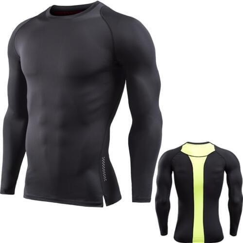 Psvteide Mens sports T-shirts base layer tops long sleeved rashies workout t-shirt fitness jersey Bodybuilding clothing Gymwear