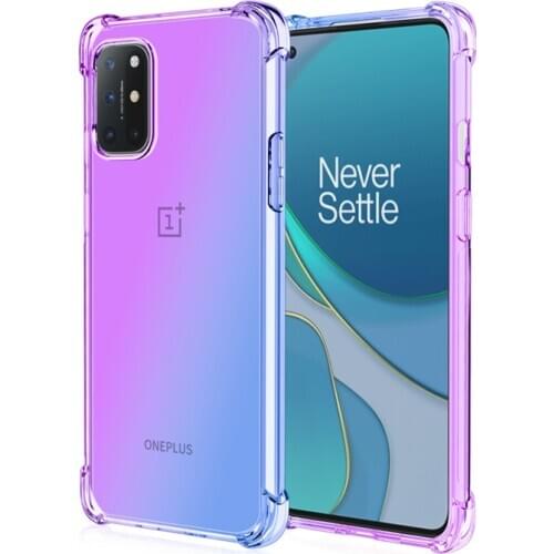 Non-fingerprint Soft Hybrid Color TPU Case for Oneplus 7 7T 8 8T Pro Nord Air Bag Shockproof Fashion Phone Bag