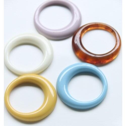 New style 50pcs/lot 35mm color print geometry rounds shape resin beads diy jewelry earring/garment pendants accessory