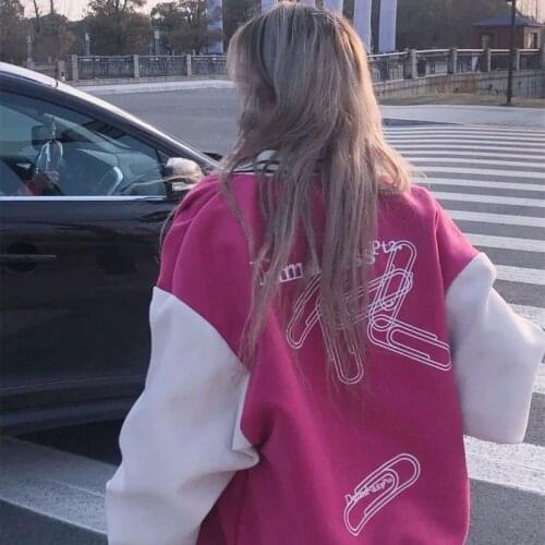 Autumn Korean hip-hop jacket female 2021 new punk casual long-sleeved baseball uniform vintage Harajuku high street outerwear
