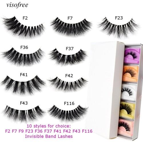 Wholesale 3D Mink Eyelashes Clear Band Visofree Eye Lashes Crisscross Transparent Band False Eyelashes Handmade Makeup Faux Cils