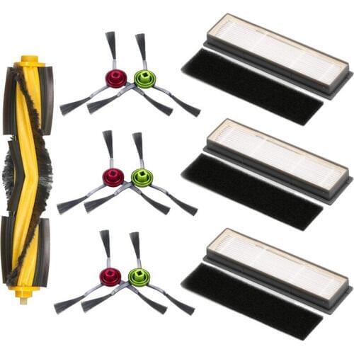 Roller Side Brush Sponge Filter Kit for Ecovacs Deebot OZMO 950 920 Vacuum Cleaner Parts, 1XRoller Brush, 3XFilters, 3XSponges