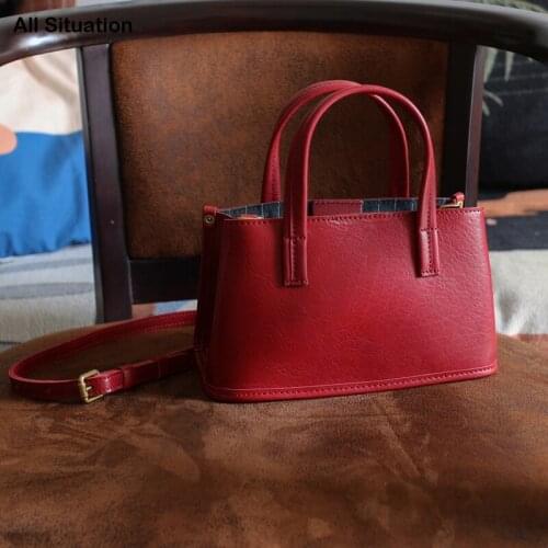 Luxury Crossbody Bag Ladies First Layer Leather Top End Women Vintage Messenger Shoulder Handbag Fashion Phone Bags Sac a Main