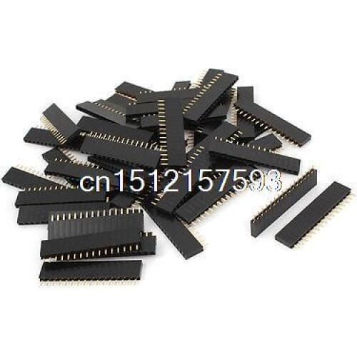 50PCS 2.54mm Spacing Female 16 Pins PCB Header Connector Single Row