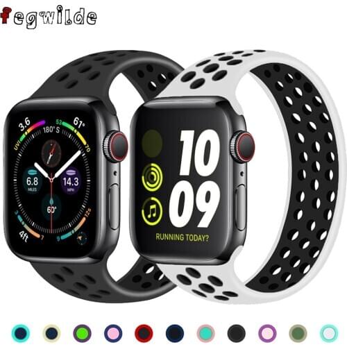 Solo Loop for Apple Watch Band 40mm 44mm 38mm 42mm Breathable Elastic Belt Silicone bracelet band iWatch Series SE 3 4 5 6 Strap