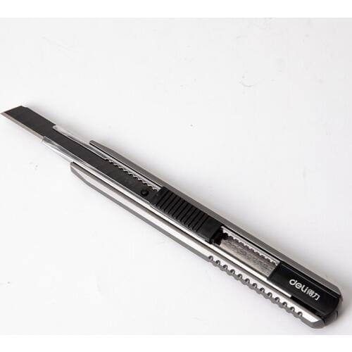 Deli2036s high quality black blade art knife self locking art knife stainless steel wallpaper knife school office stationery