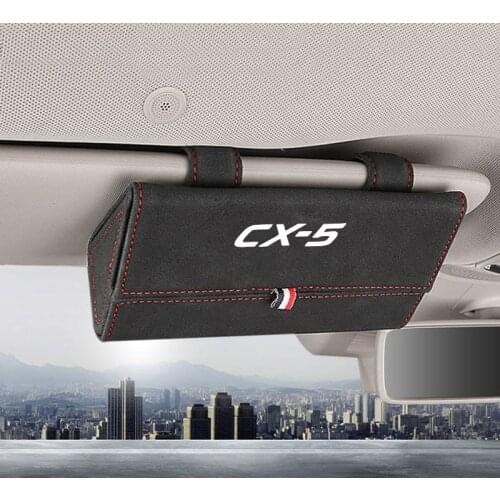 1pc Auto Accessories for Mazda Cx5 Flocking Auto Sunglasses Case Holder Organizer Car Glasses Box Storage Holder