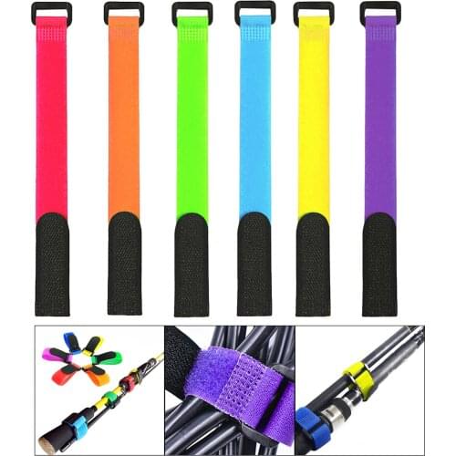 10x Fishing Rods Belt Ties Fishing Rod Wrap Pole Straps Fishing Rod Holders Fishing Tackle Ties Nylon Webbing with Buckle