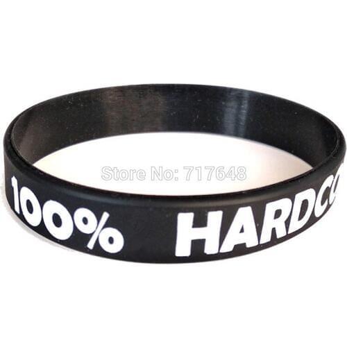 100pcs Crossfit 100% Hardcore wristband silicone bracelets free shipping by epacket A