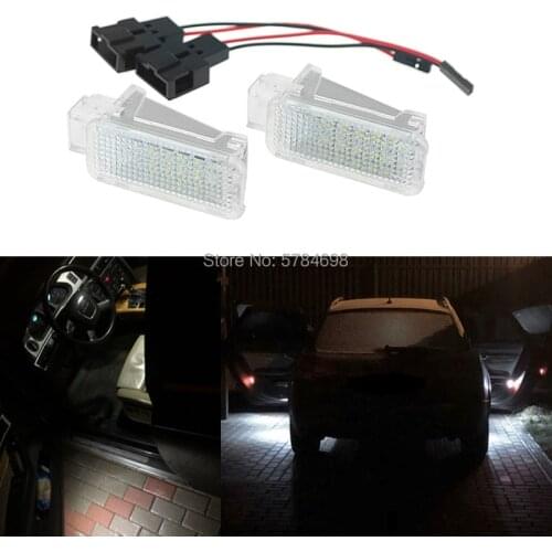 2pcs Error Free LED Courtesy Glove Box Under Door Foot Light for VW Touareg Tiguan Eos Passat SKODA SUPERB 2016 - white @12V