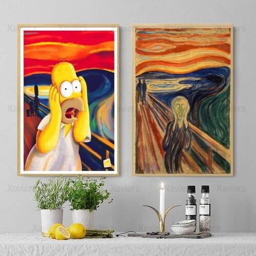 Abstract Cartoon Character Screaming Wall Art Poster Print Picture Home Decoration Living Room Canvas Painting Without Frame