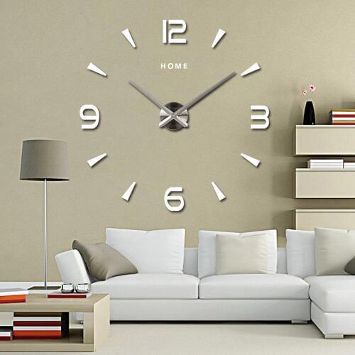 Acrylic Large Wall Clock Sticker Mute 3D DIY Self adhesive Wall Clock Modern Design Mirror Wall Stickers Home Letters