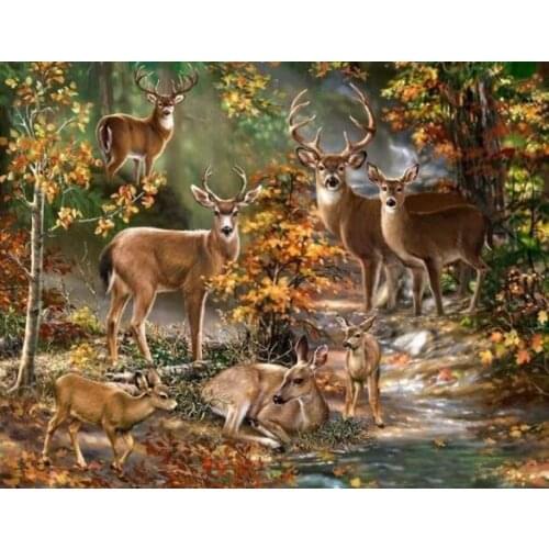 Diamond Painting Forest Deer DIY Diamond Embroidery Animals Cross Stitch Decoration Full Squar Drill Decor Home Art Crafts