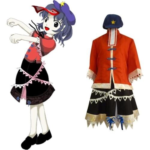 Touhou Project Ten Desires Dream Palace Great Mausoleum Guard Yoshika Miyako Dress Cosplay Costume C018
