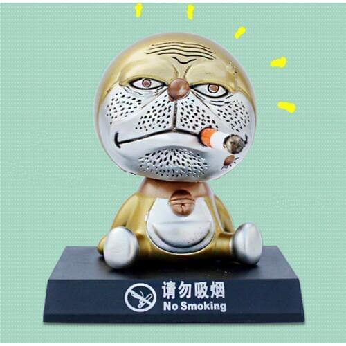 Car Ornament Smoking Cat Toy Car Auto Dash NO SMOKING Sign Reminder Cartoon Cat Toy for Car Interior Decorations Home Office
