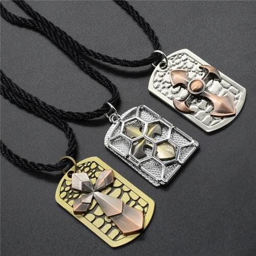 Bronze Alloy Cross Pendant Necklace Men Long Black Rope Sweater Chain Women Gift Male Punk Jewelry