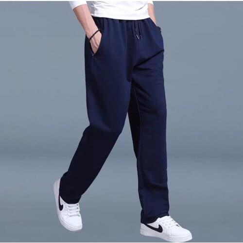 Leisure Pants Men 's Pants New Spring New Large Size Loose Casual Student Sweatpants Men 's Straight Training Trousers Solid 5XL